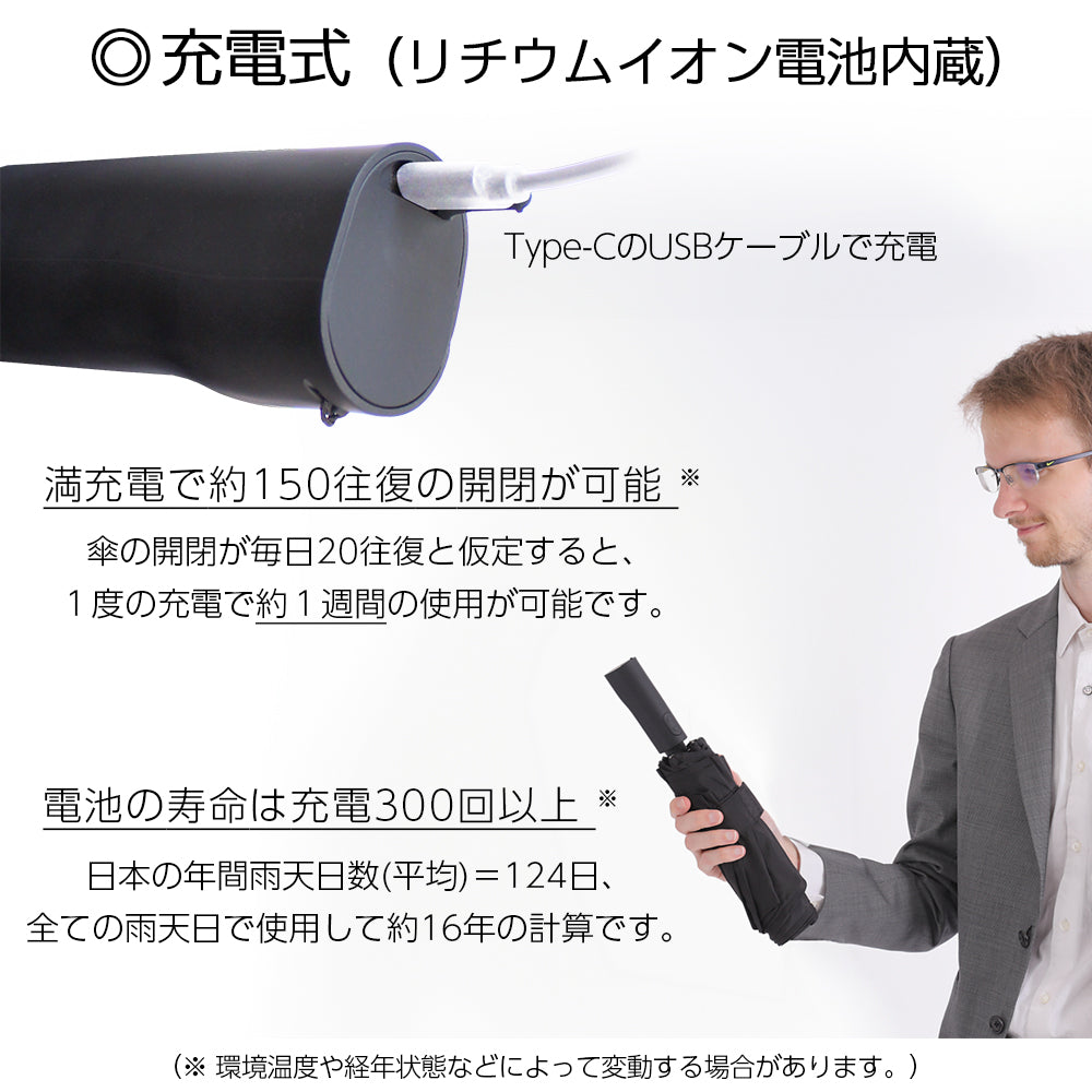 電動フルオート傘】 全自動 折りたたみ傘 特許 電気式 自動開閉