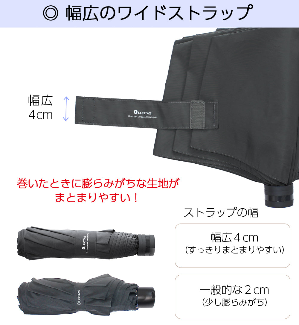 【男の携帯傘】 折りたたみ傘 超軽量 カーボン 晴雨兼用 形状記憶生地 手動式 8本骨