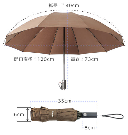 【男の折り畳み傘】特大 140cm 自動開閉 逆折り式 折りたたみ傘